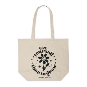 Give Yourself Time To Grow Custom Canvas Tote Bag